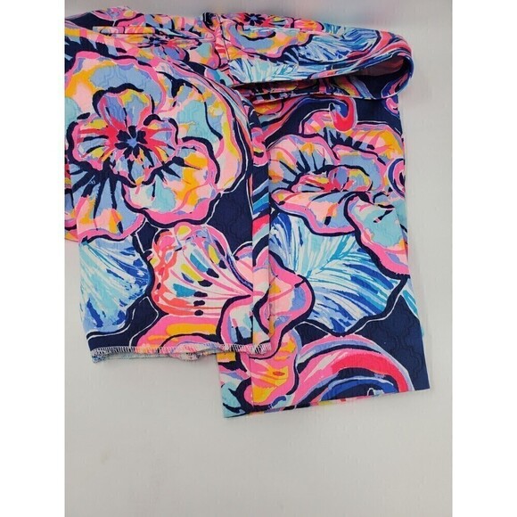 LILLY PULITZER KELLY SKINNY ANKLE PANTS NAVY BLUE BRIGHT PINK FLORAL WOMEN 0 - Picture 10 of 16